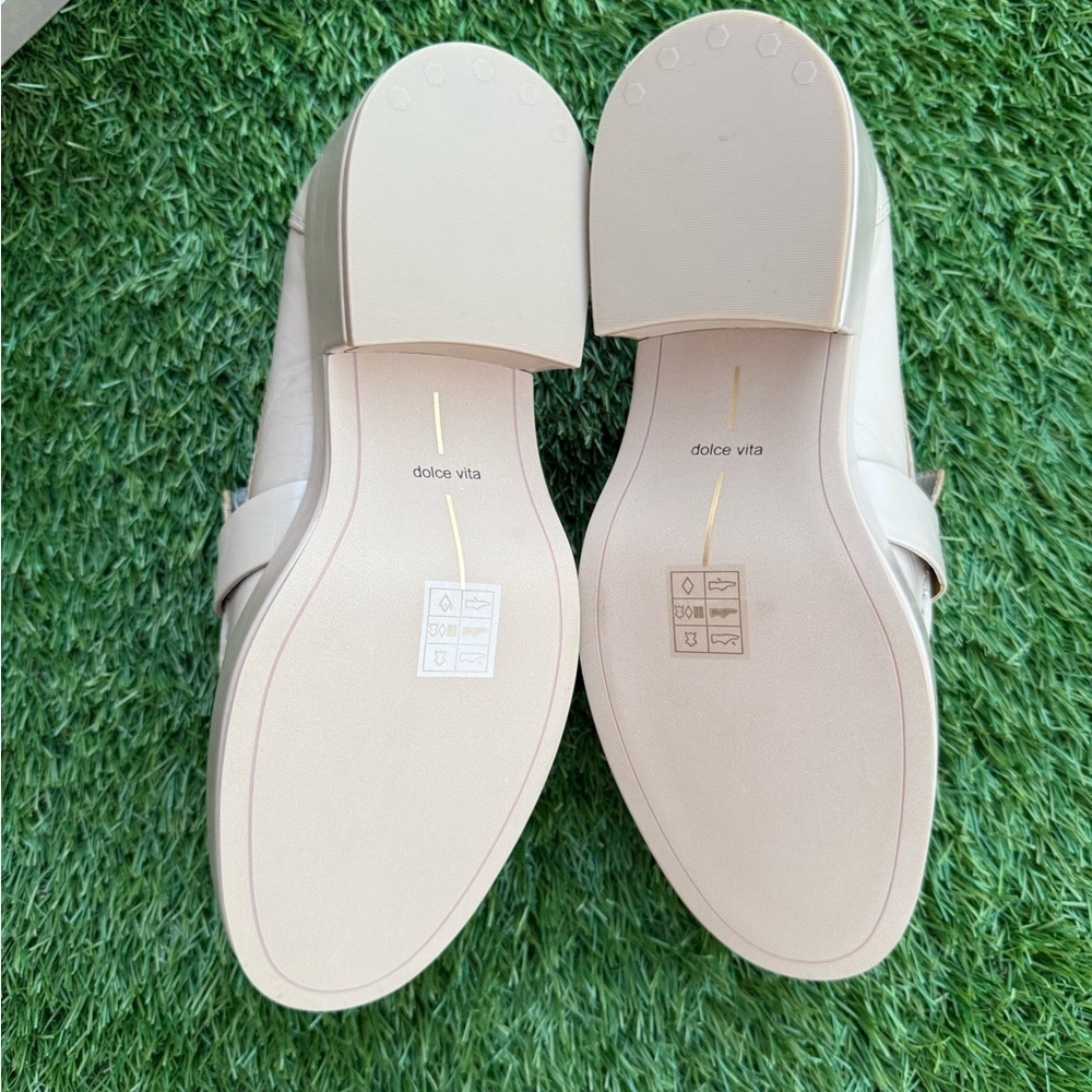 new Dolce Vita “Yonder” Platform Loafers in Sesame Crinkle Patent Size 8.5 - Picture 8 of 9